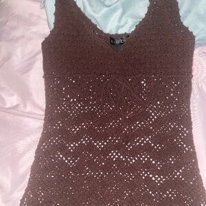 Y2K crochet Bebe top